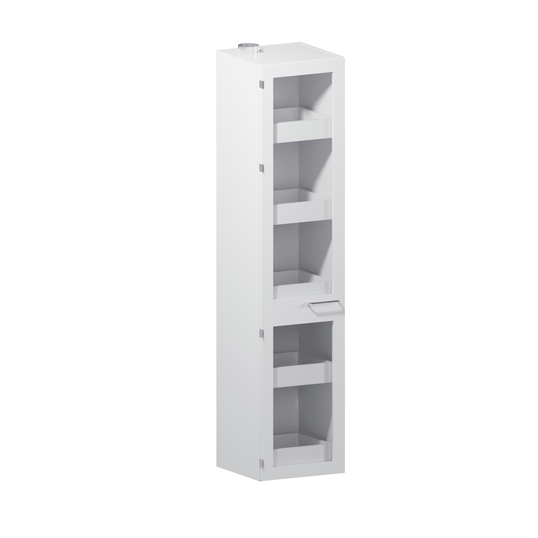 Chemical cabinet with glass door and drawers