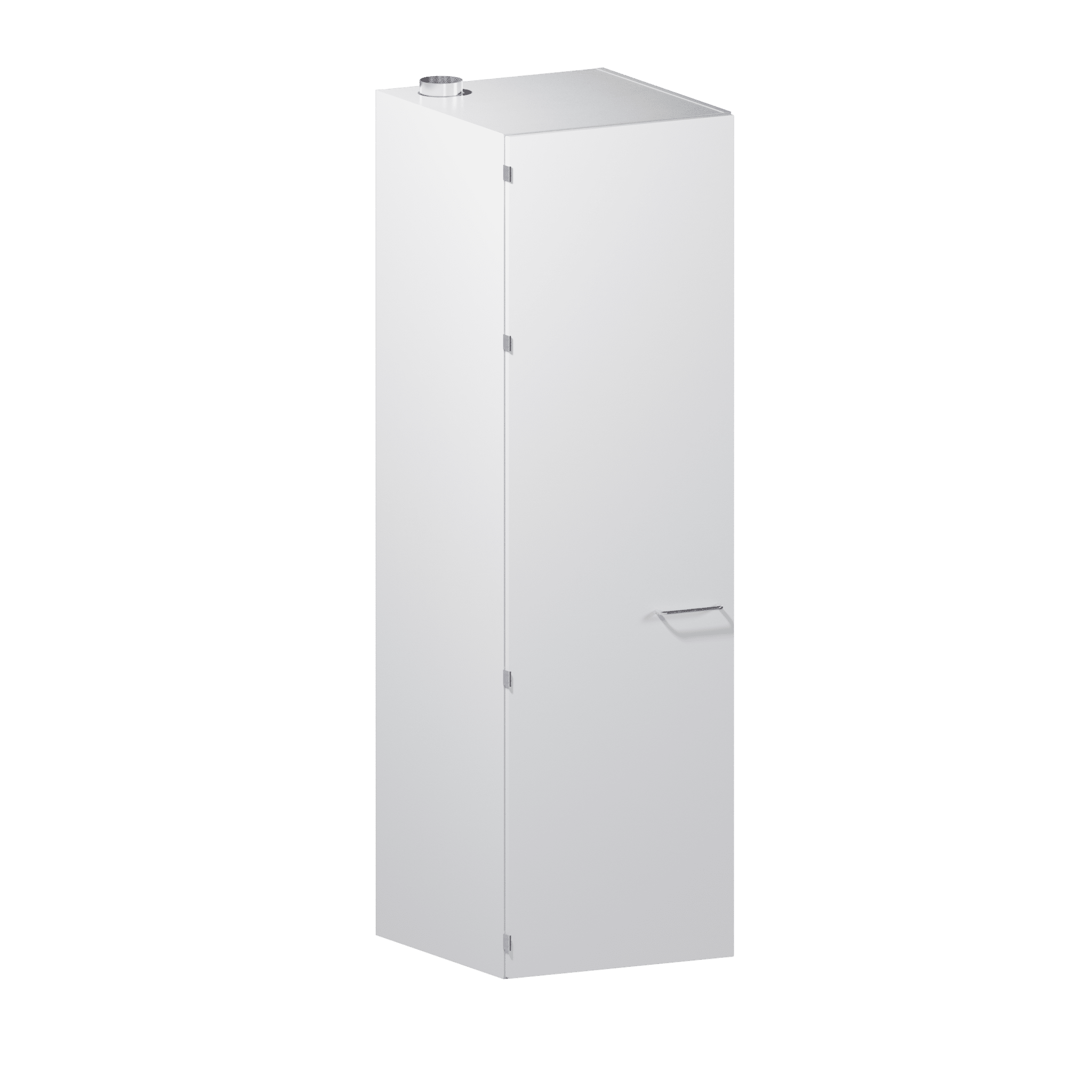 Chemical cabinet with solid door and shelves