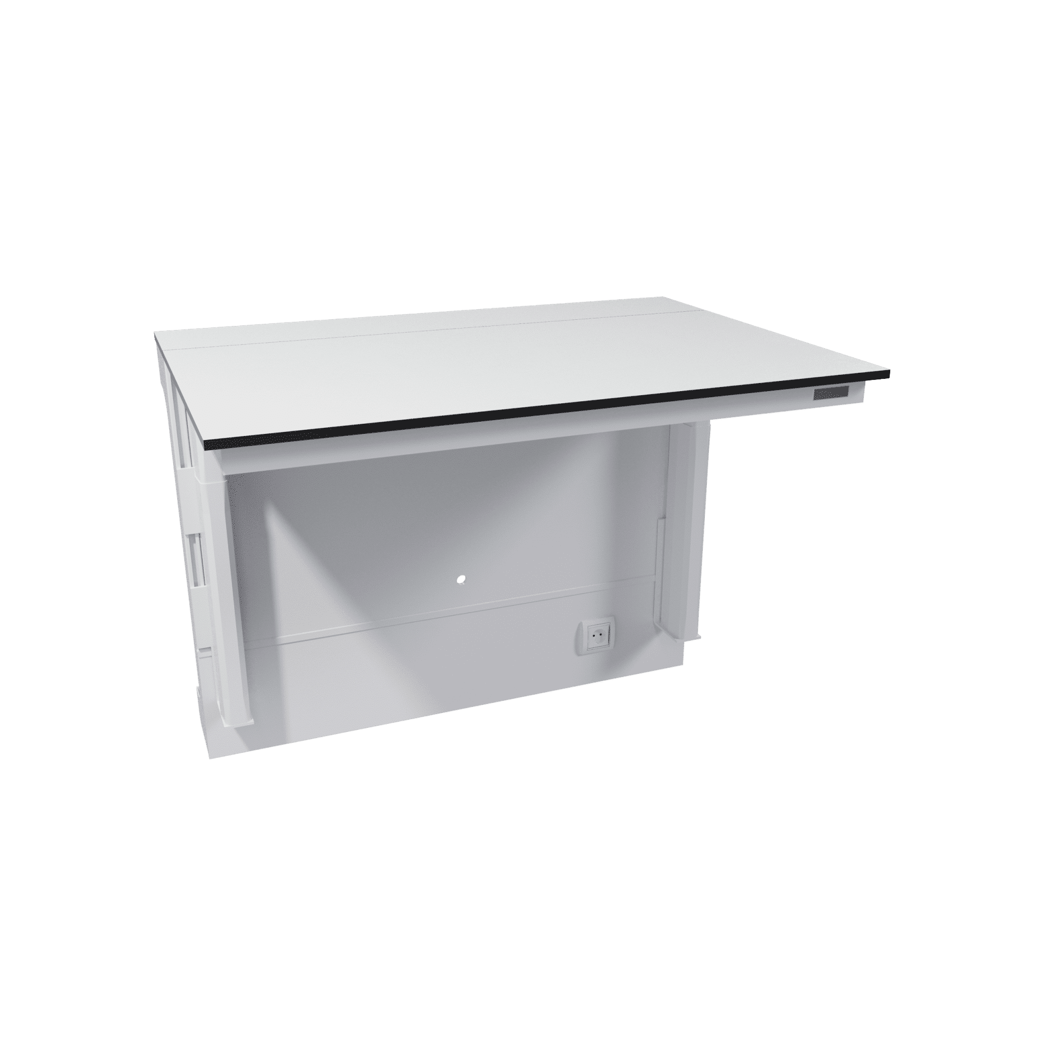 Height adjustable panel table for wall with compact laminate worktop