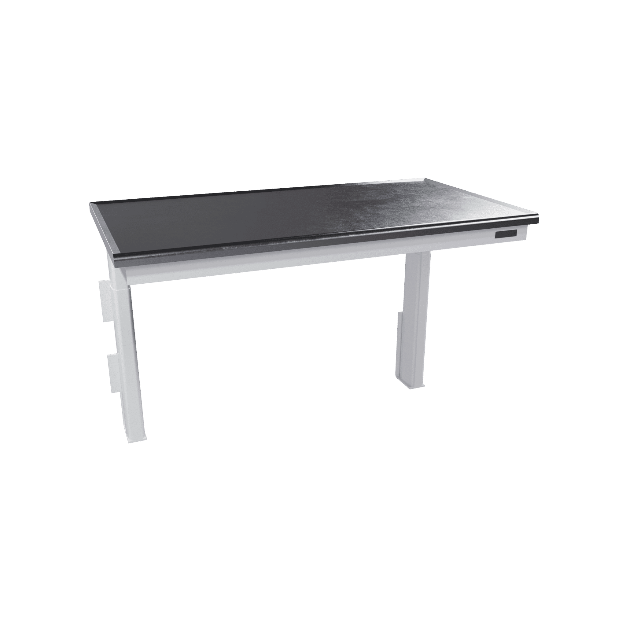 Height adjustable panel table for wall with steel 316 worktop