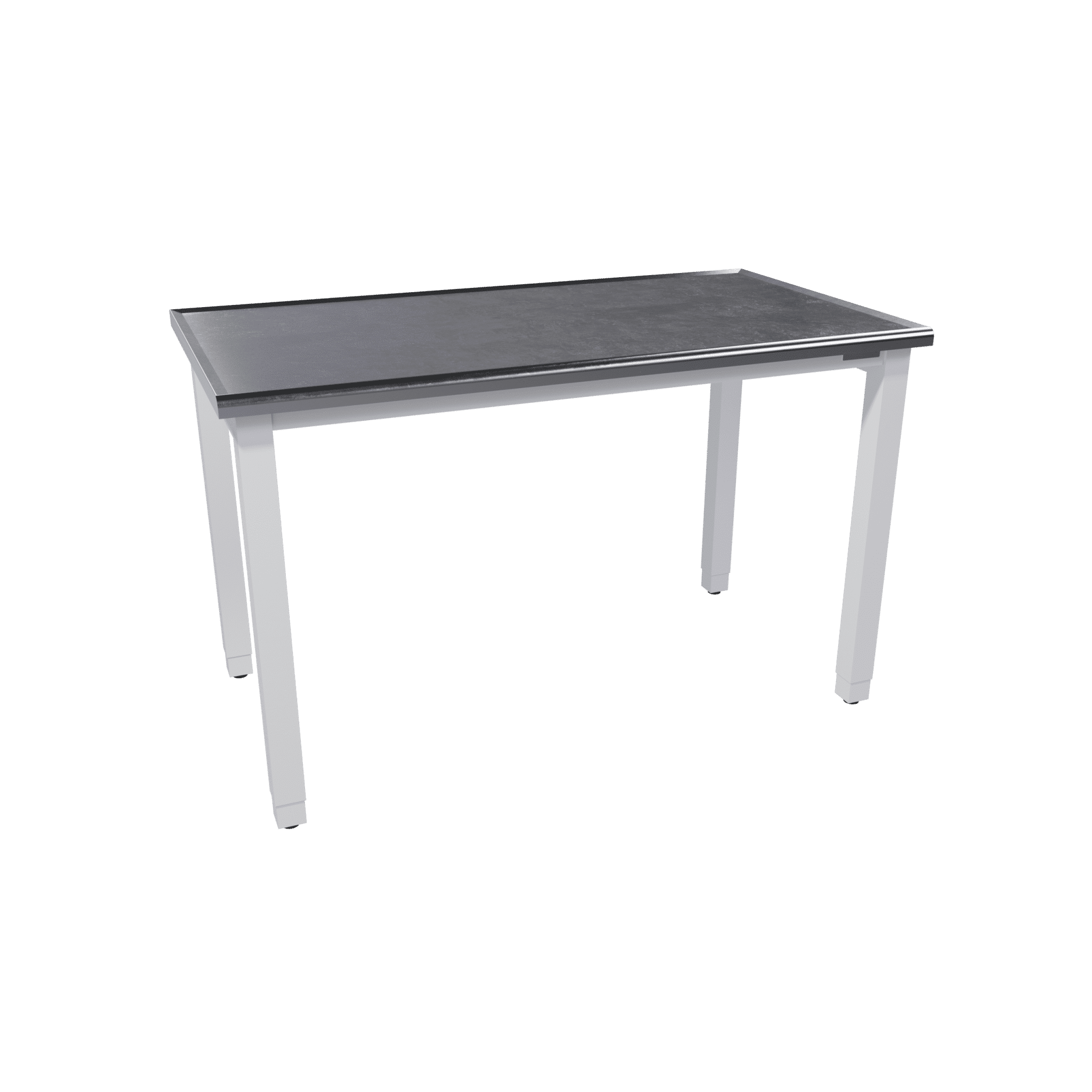 Height adjustable table with 316 stainless steel worktop