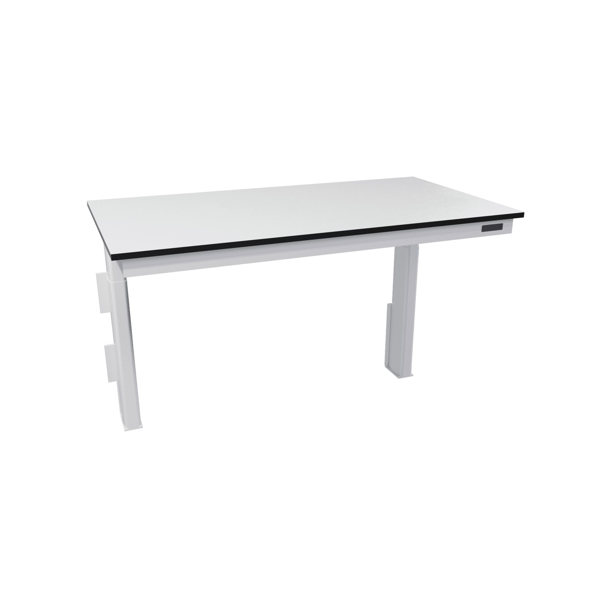Height adjustable table for wall with compact laminate worktop
