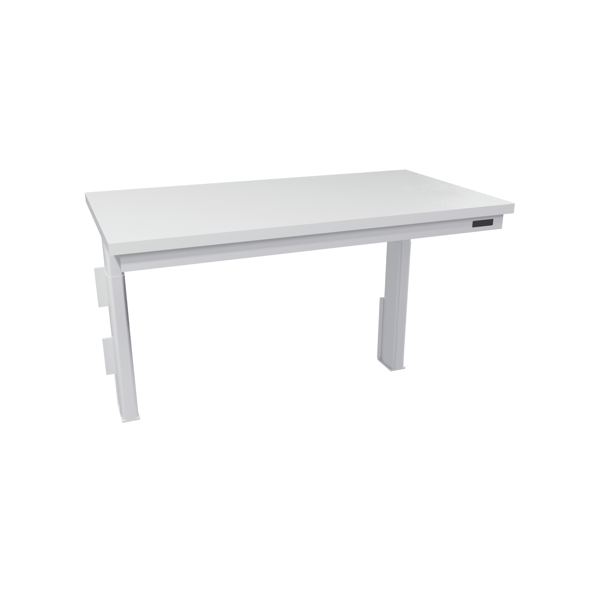 Height adjustable table for wall with laminate worktop