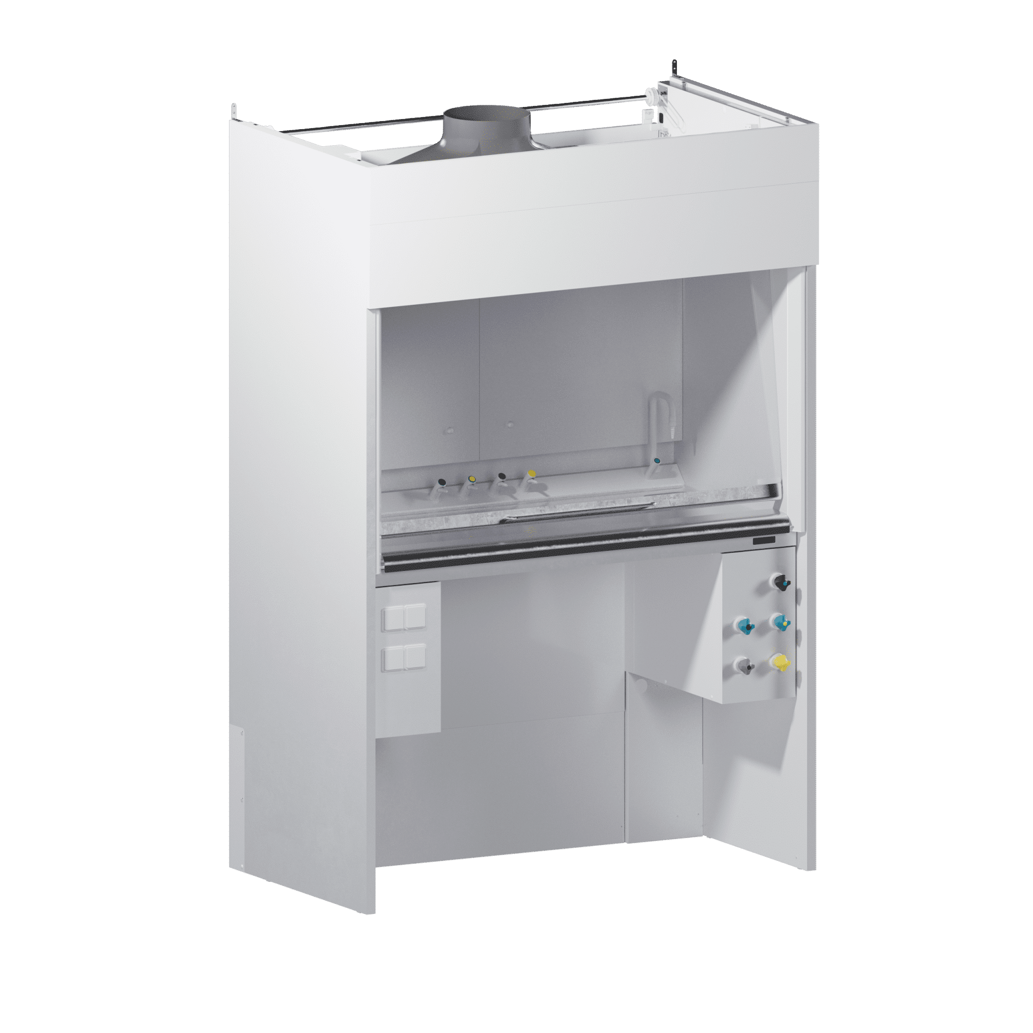 Height adjustable fume cupboard