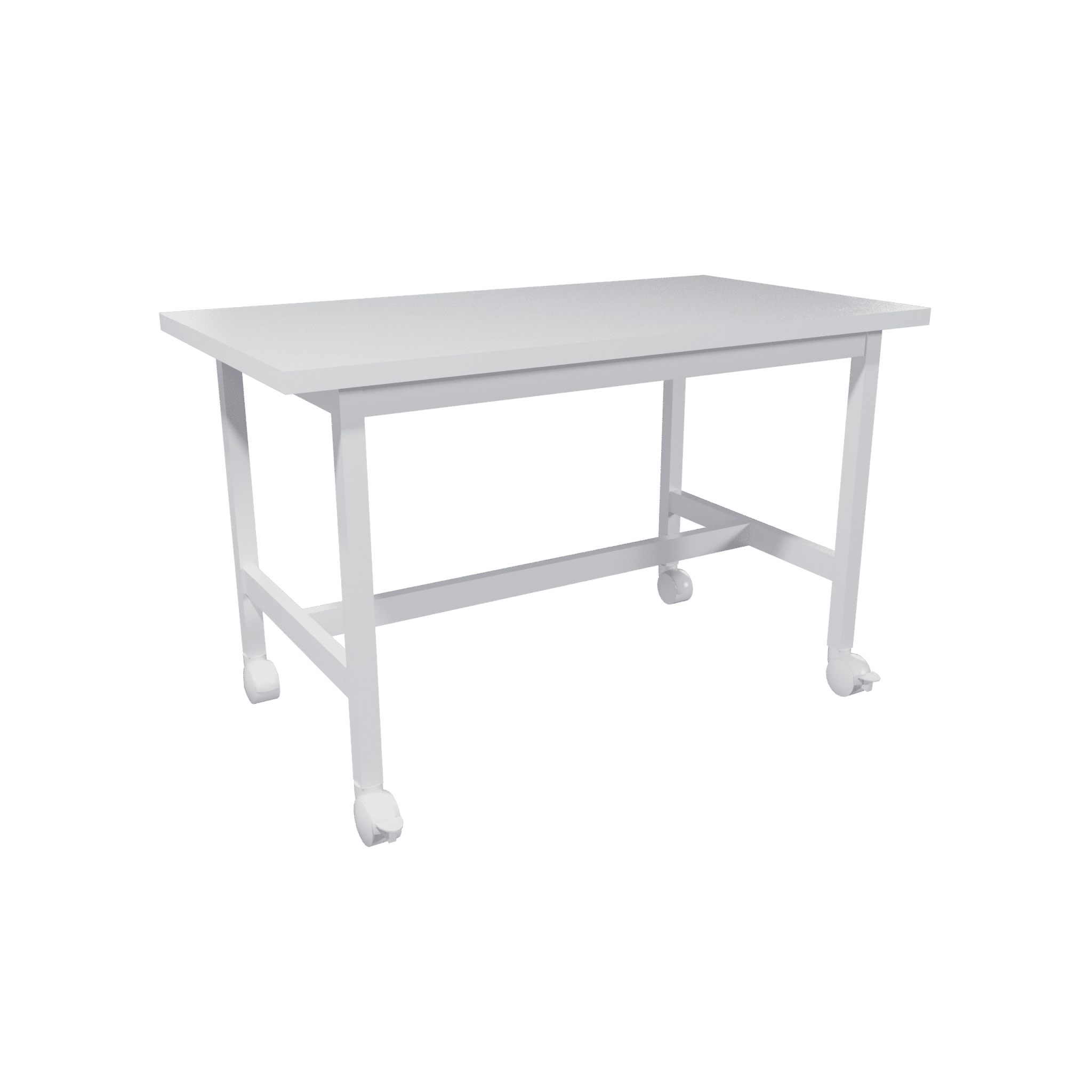 Table on wheels with laminate worktop