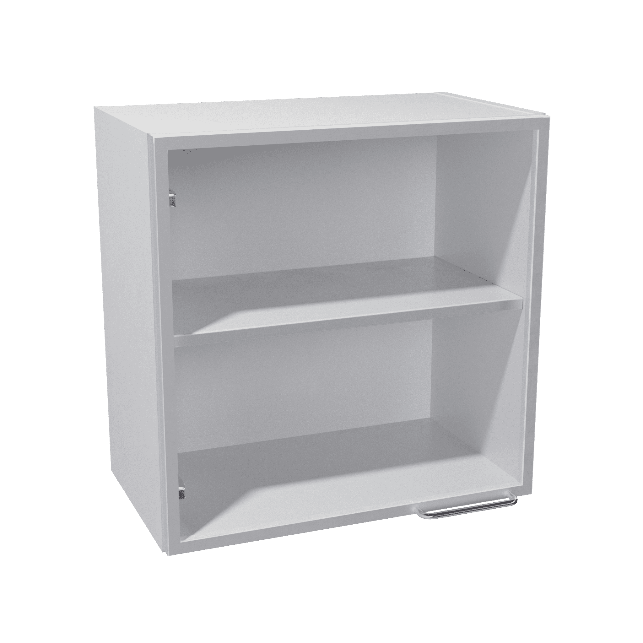 Overhead cabinet for wall with glass door and aluminum frame