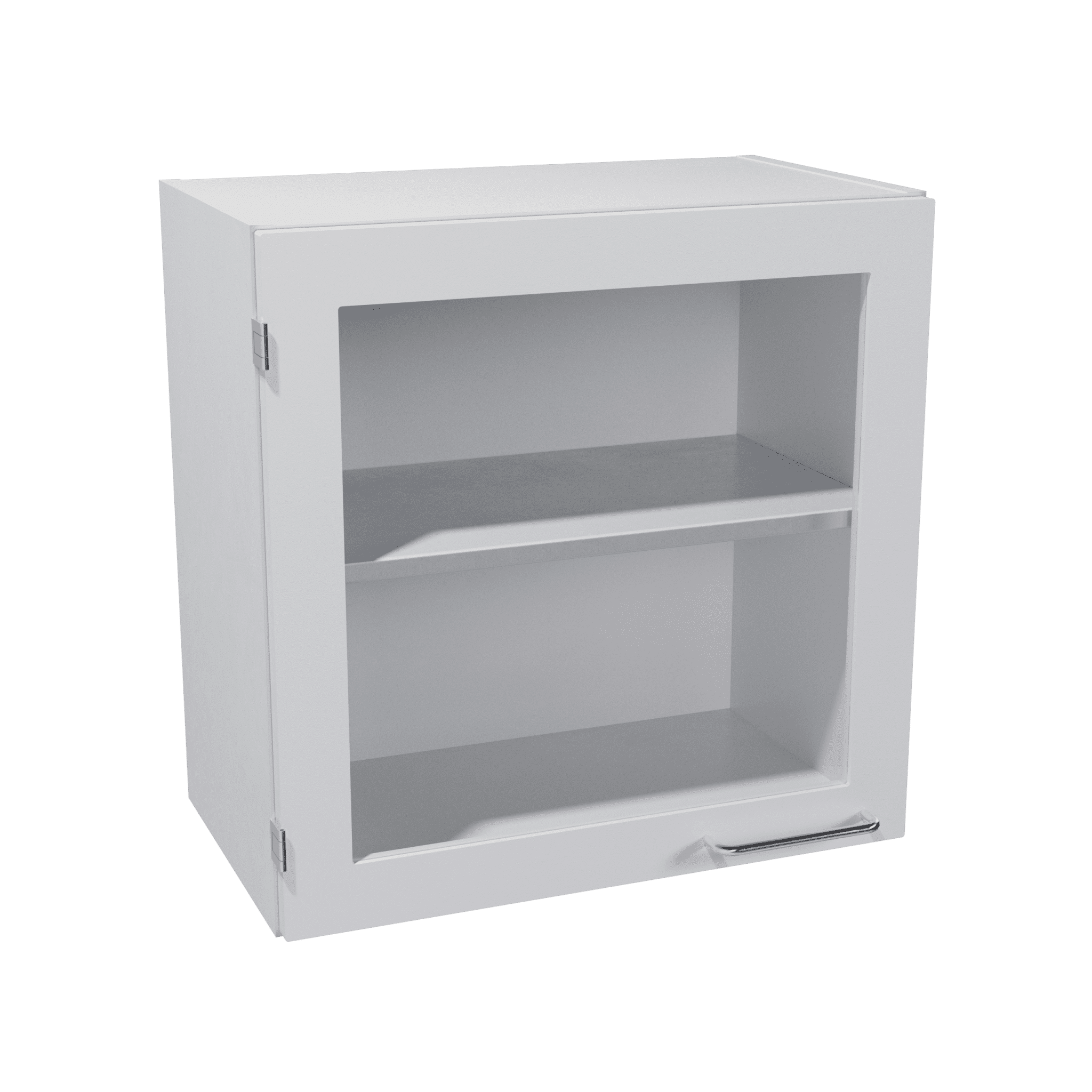 Overhead cabinet for wall with glass door