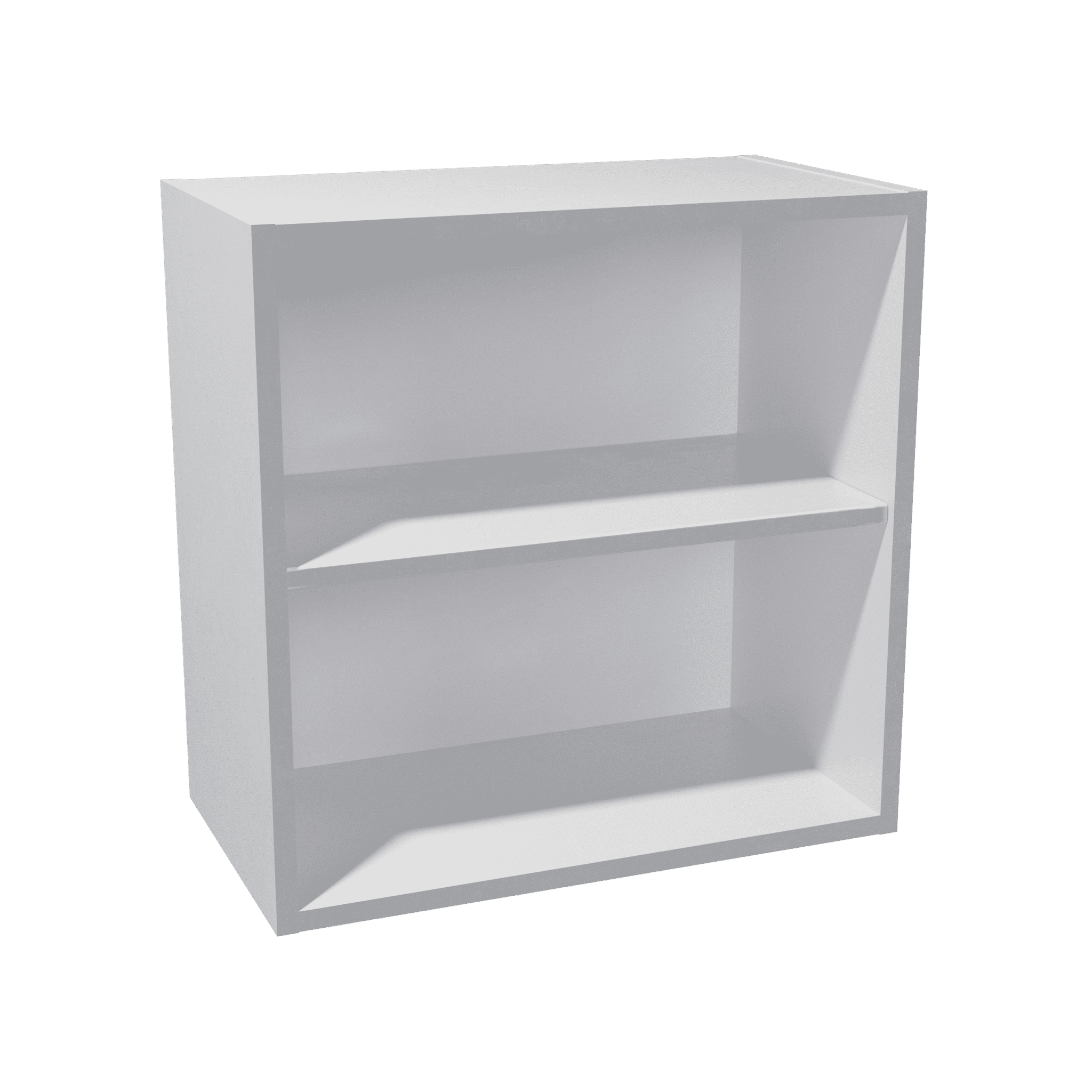 Overhead cabinet for wall without door