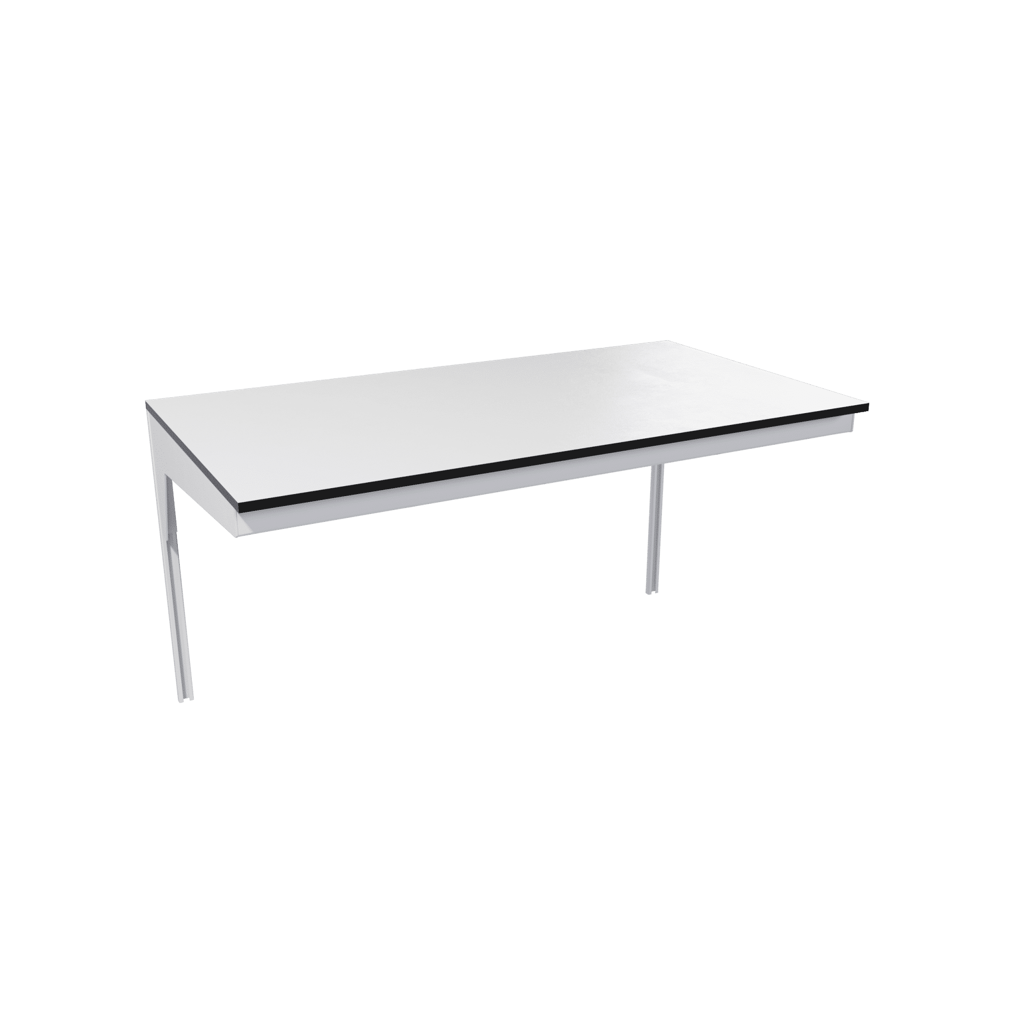 Table for wall with compact laminate worktop